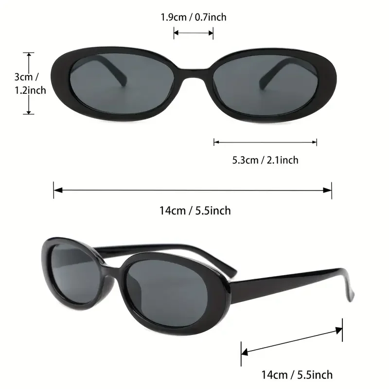 5-teiliges europäisches und amerikanisches klassisches gemischtes schwarzes klassisches Set für Damenbrillen, cooles und vielseitiges Strandbrillen-Set im Street-Style – Detail 5