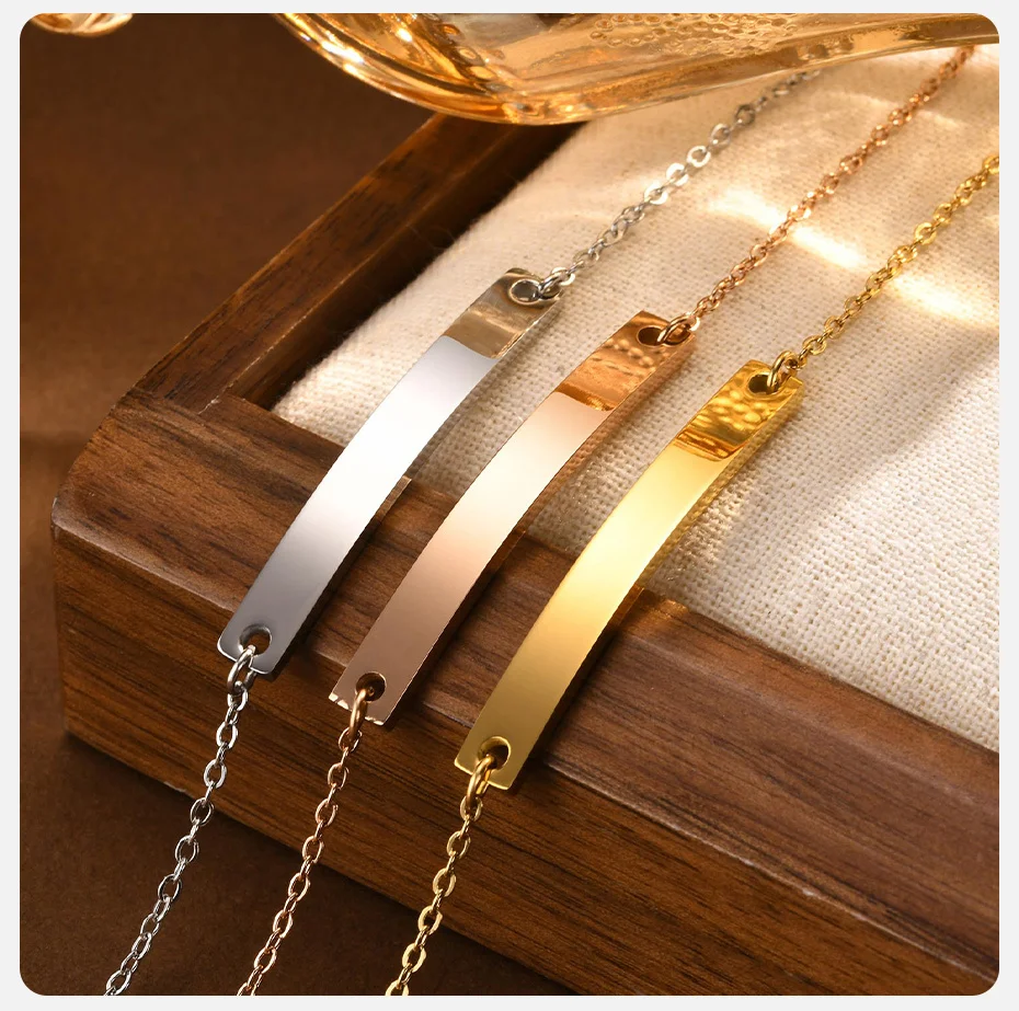 Vnox zierliche kostenlose individuelle Damen-Armbänder, einfache Gravur mit Namen und Datum, Edelstahlstange, verstellbare O-Kabelkette, schickes modisches Geschenk – Detail 8