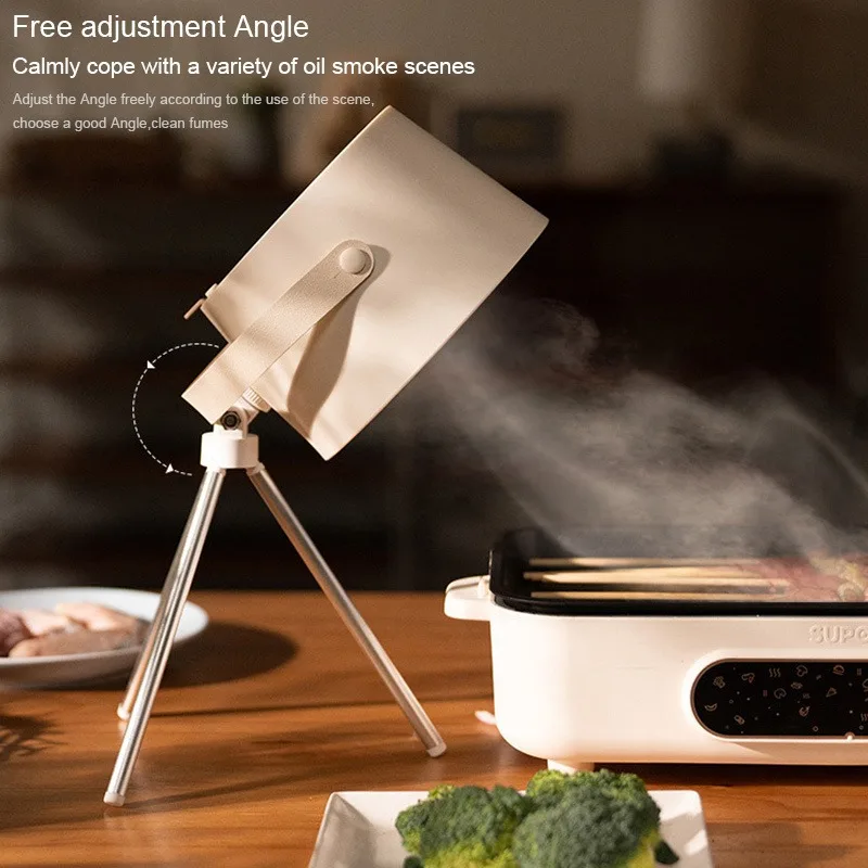 Adjustable Angle Portable Hood USB Rechargeable Mini Kitchen Desktop Range Hood  For Indoor BBQ Hot Pot Range Hood