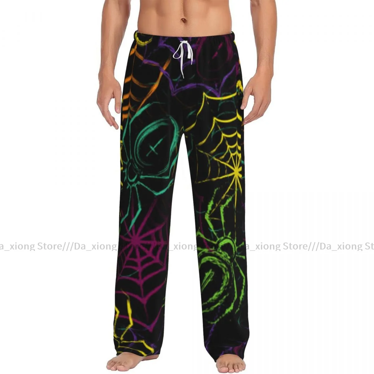 Men Sleep Bottoms Male Lounge Trousers Men's Grunge Spiders Spiderweb Pajama Pants