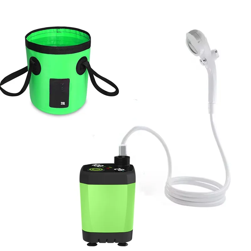 Outdoor Portable Rechargeable Camping Shower with Usb Shower Head Hose Digital Display Electric Shower