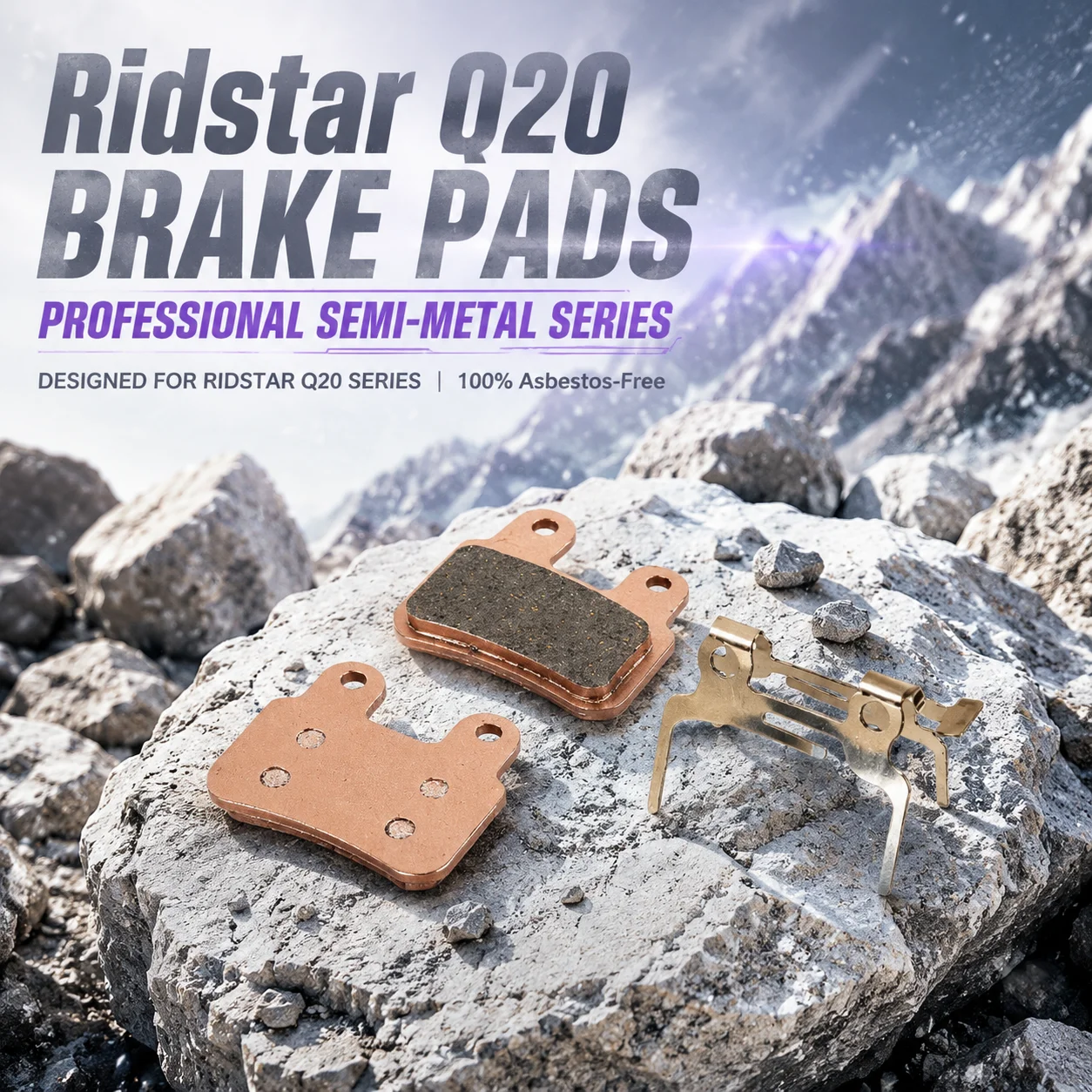 Plaquettes de frein semi-métalliques Ridstar Q20 à puissance progressive pour moto EKX X21 X21 Max Freego X2 KTET XD-KL.BS – Pièce de rechange