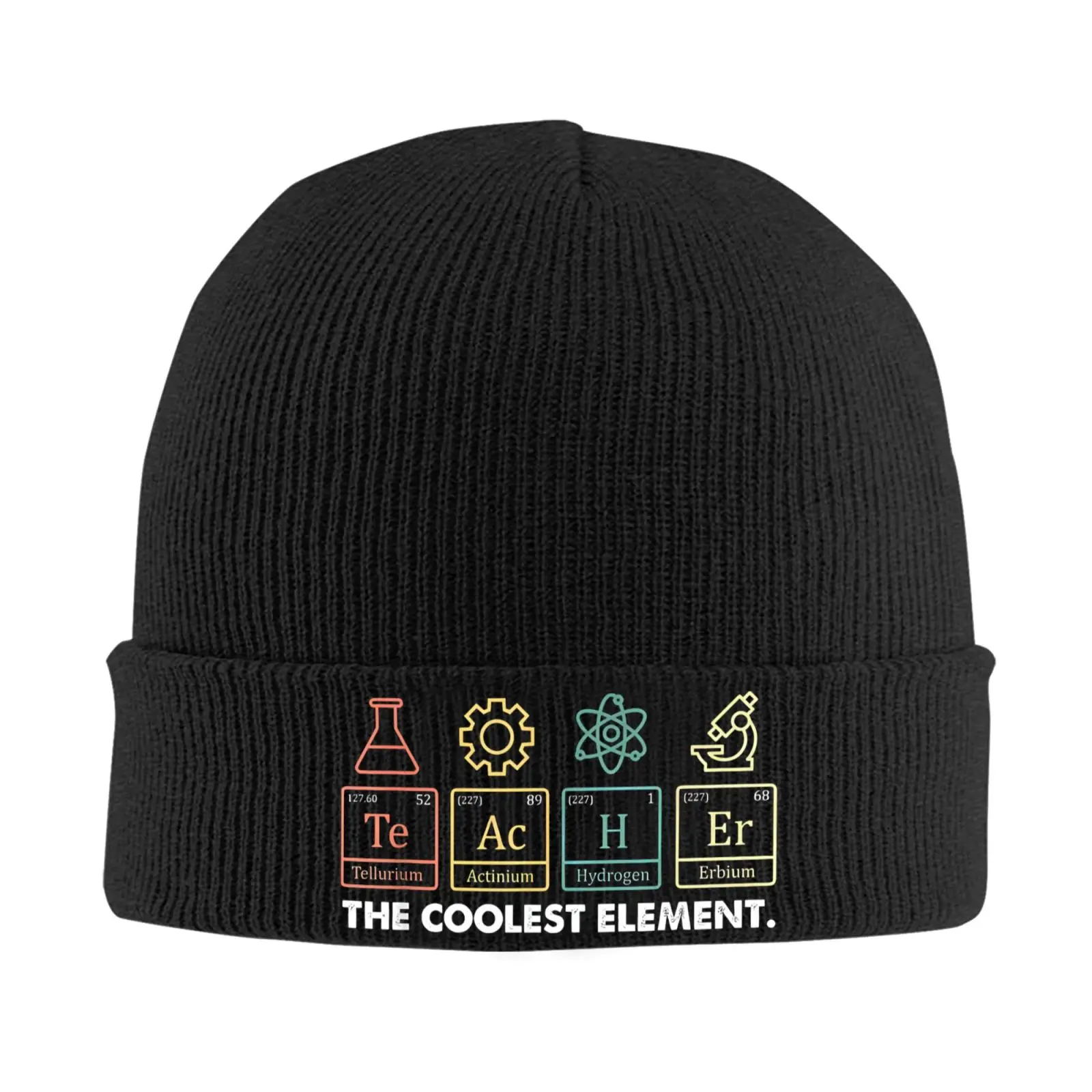 

Теплая вязаная шапка с принтом The Coolest Element, шапка в стиле хип-хоп, осенне-зимняя уличная шапка-бини для взрослых унисекс, унисекс