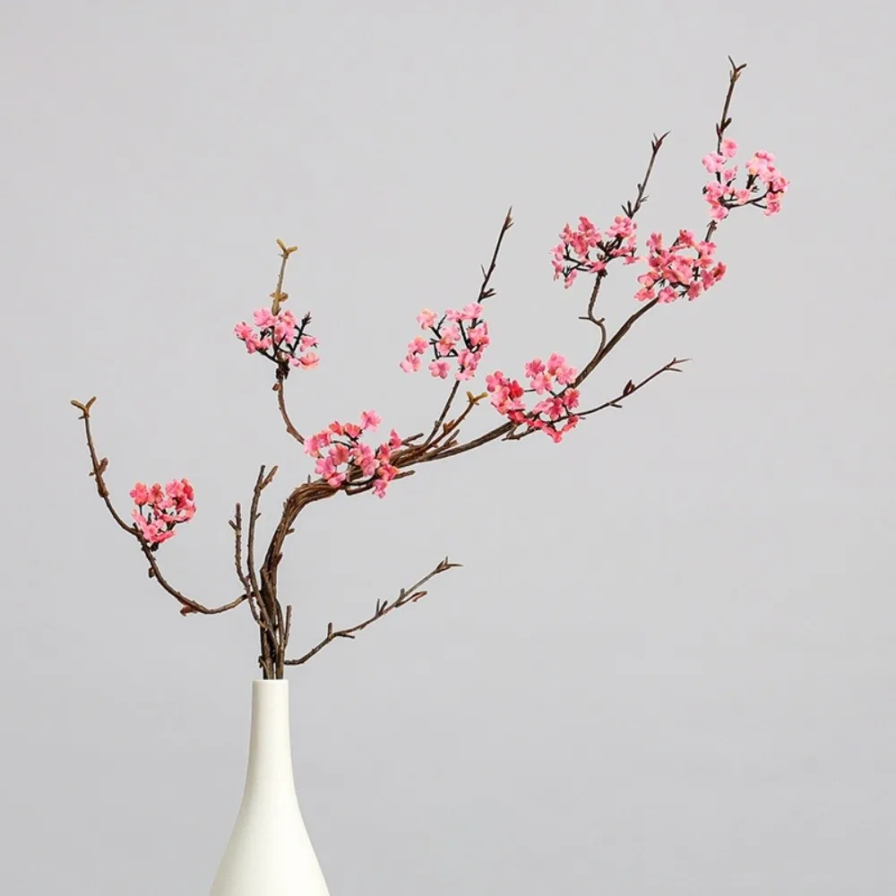 Real Touch Artificial Cherry Blossoms Flowers Multi-Bloom Pink Fake Sakura Branches Silk Artificial Faux Plants