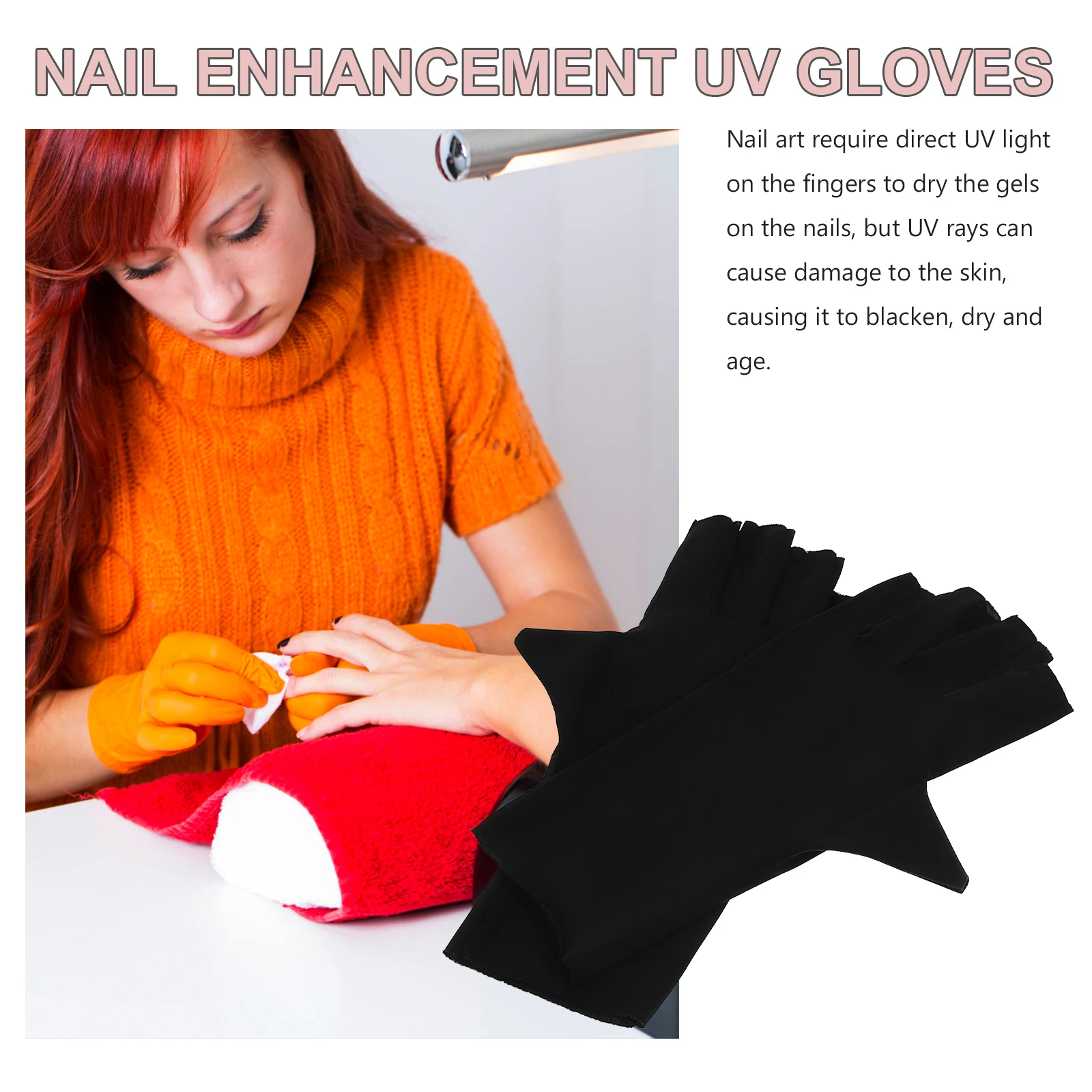 

UV Protection Gloves for Gel Manicures Anti-UV Nail Art Fingerless Gloves Women Nylon Sun Protection Handwear manicure