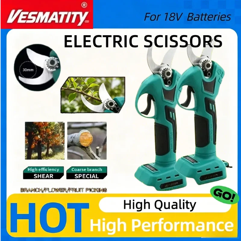 Professional Cordless Garden Pruner Tool Electric Pruning Shears Cutter Wireless Hand‑Held Cutting Power Tool For Makita Battery