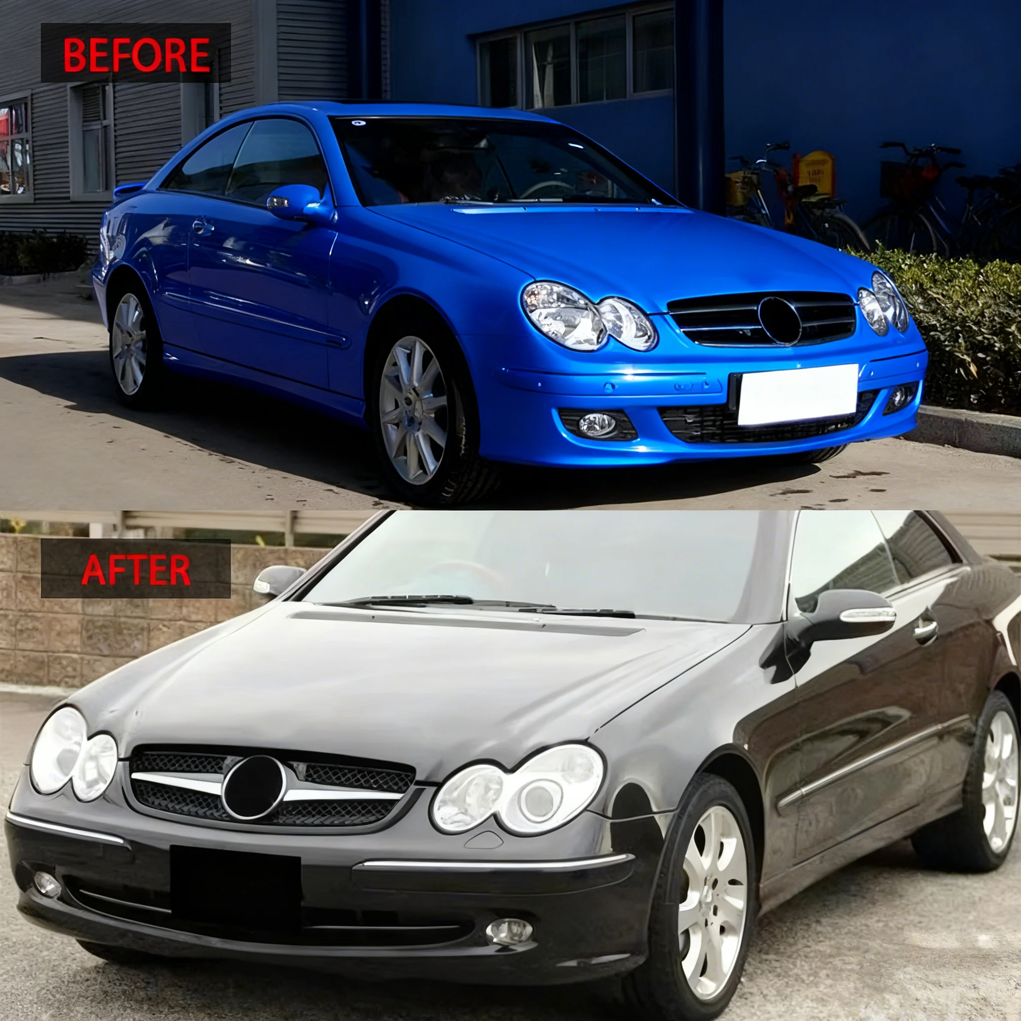 

For 2003-2009 Mercedes CLK W209 - AMG Style Front Grille Mesh Panel (OEM Replacement Cover) Body Kit Racing Grills