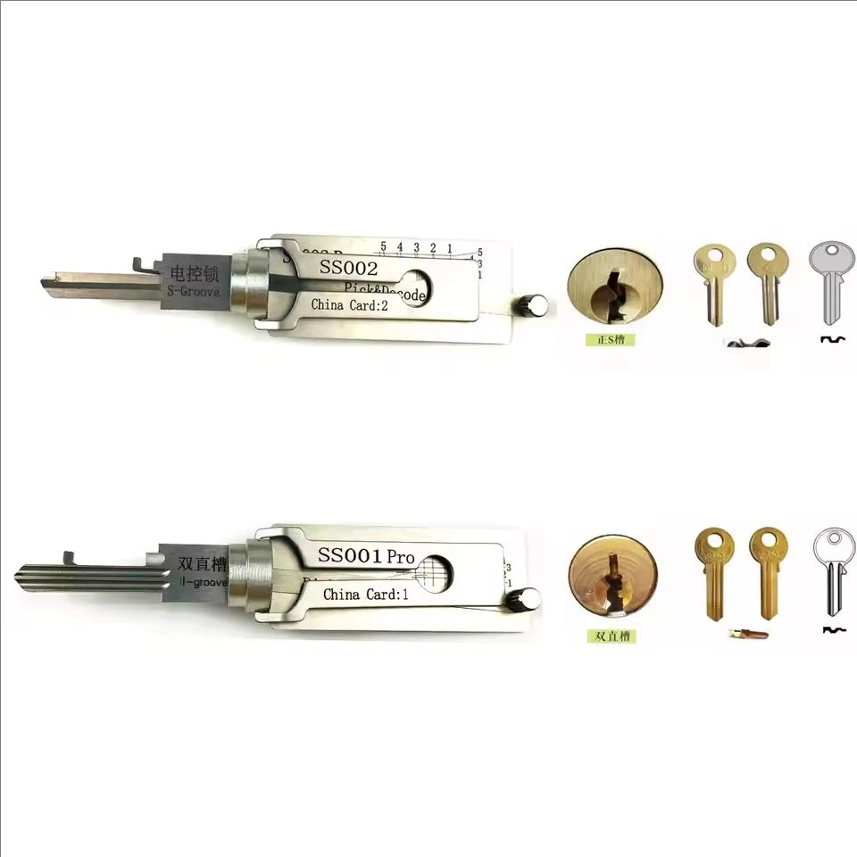 SS001 SS002 and SS003 2 In 1 Lock Key Precision Hook And Pick Set Pick-up Kits Door Lock Unlocking Engineering