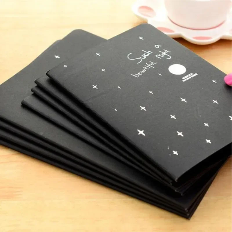 1pc Of Black Paper Pure Black Blank Inner Pages Black Cardboard Painting DIY Creative Graffiti Notebook school office supplices