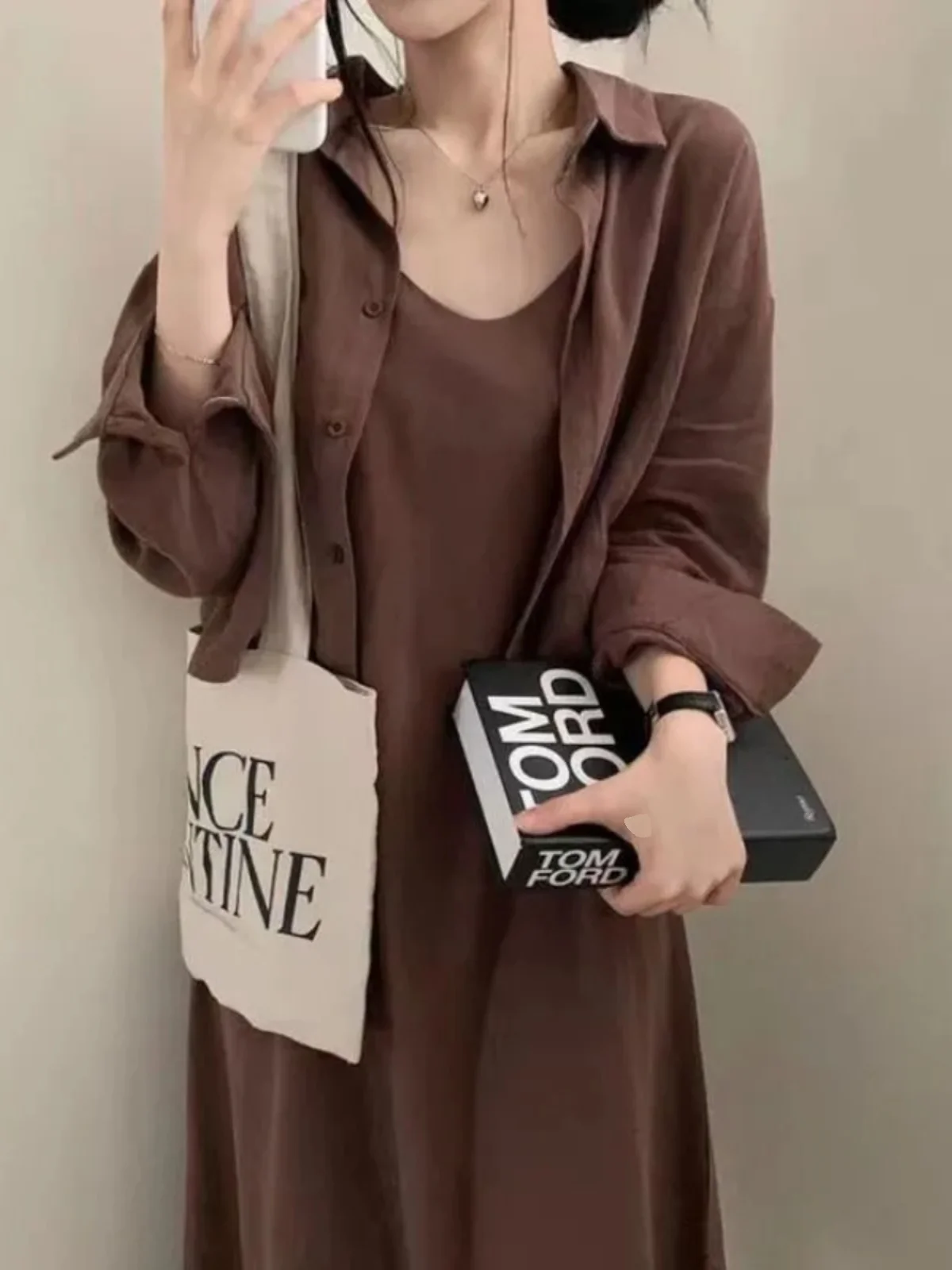

Spring and Autumn Women's Clothing Comfortable Temperament Reduced Age Sexy Strap Dress with Shirt Coat Two Piece Set for Women