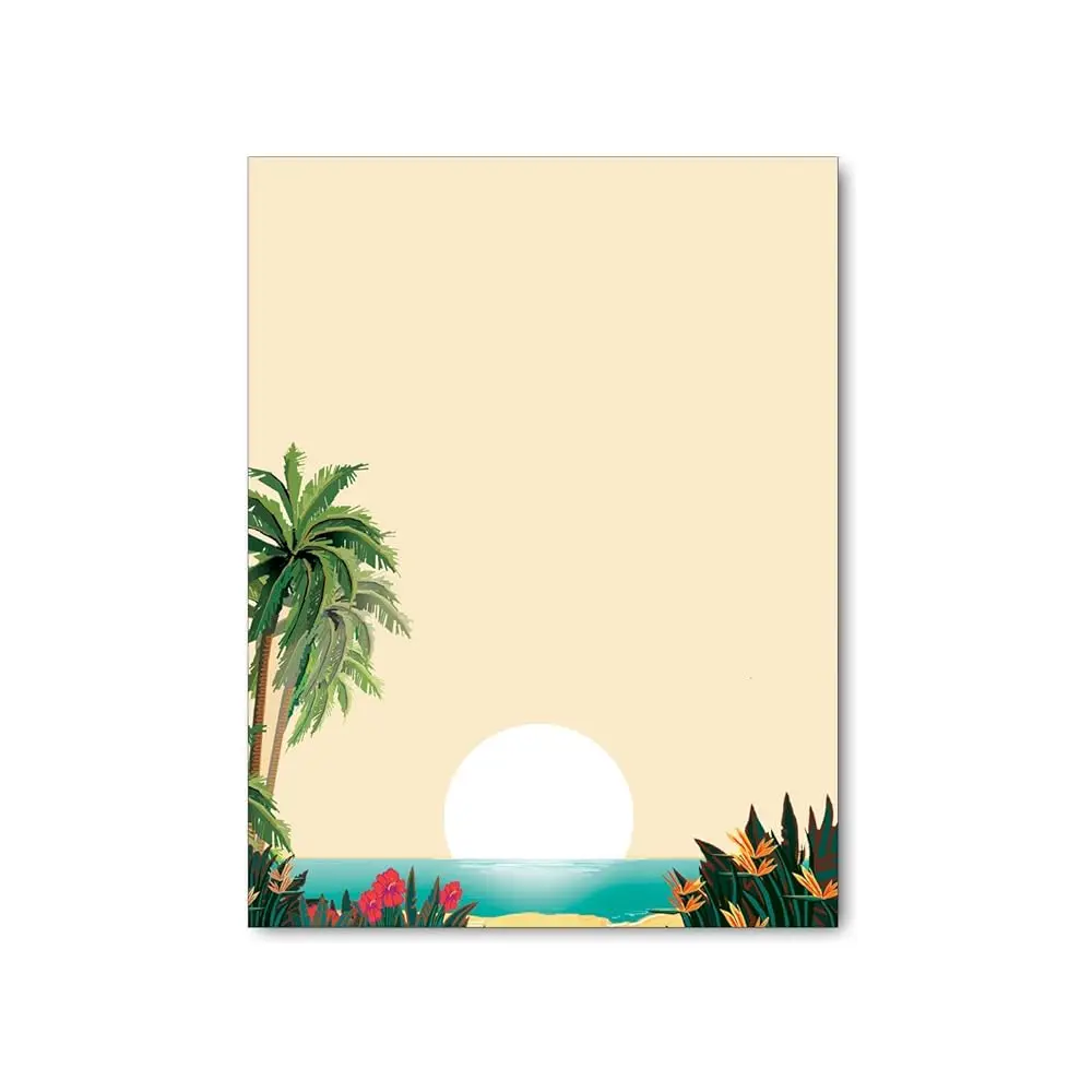 

Канцелярские товары Sea Shells & Ocean Beach - 60 листов пляжной бумаги для писем формата 8,5 x 11 (Тропический дизайн)