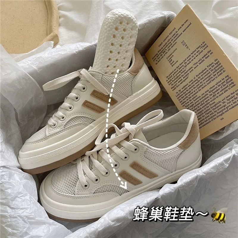 

Women White Korean Flat Casual Canvas Sports Shoes Sneakers Platform Autumn Running Spring Rubber Vulcanize Trainers