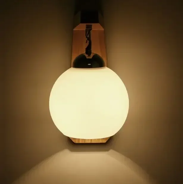 Wooden modern minimalist led bedside wall lamp Nordic creative living room aisle corridor bedroom wall lamp