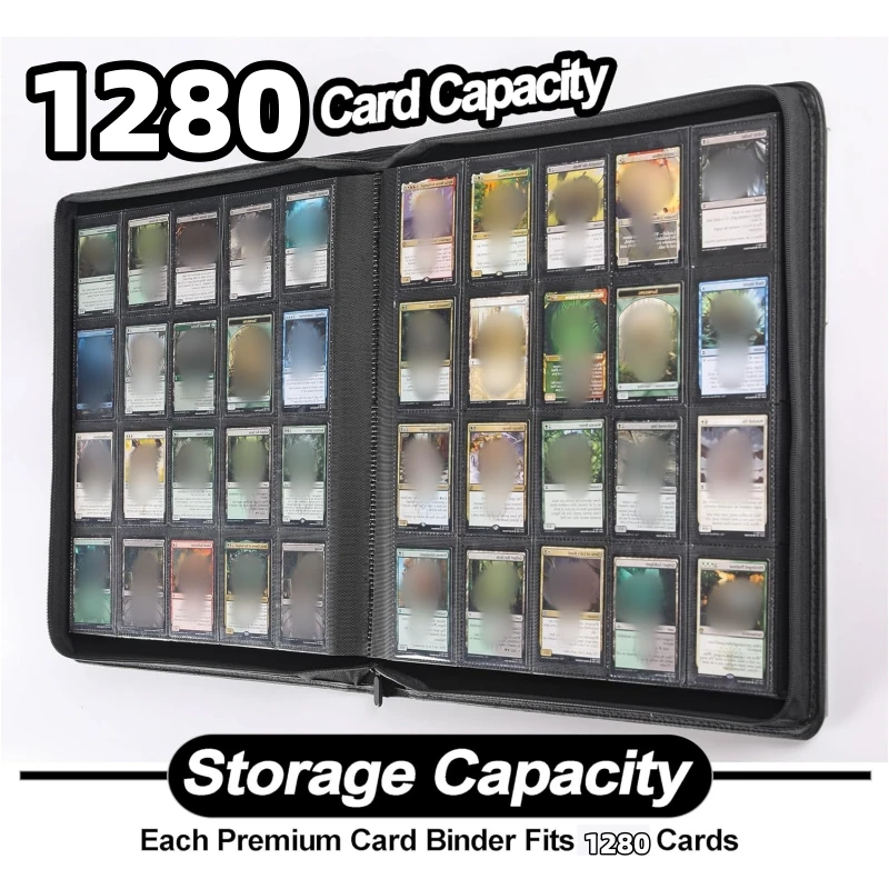 Premium 20 Pocket Card Binder –1280 Collection Binder Folder Card Album Card Holder Fit for TCG,MTG Football Play Cards