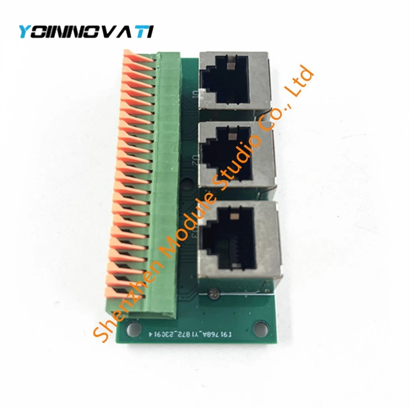 RJ45 Female Breakout Board,Solderless RJ45 to 8Pin Quick Spring Terminal,Three Ways RJ45 Female Connector with PCB Board