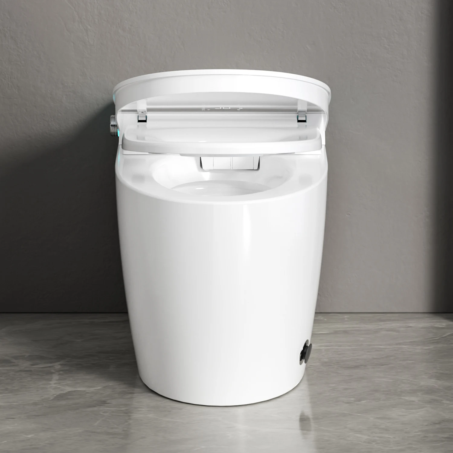 مرحاض مائي ذكي أبيض عالي الجودة لعام 2026 مع أدوات صحية من السيراميك عن بعد، مرحاض كهربائي للحمام #3