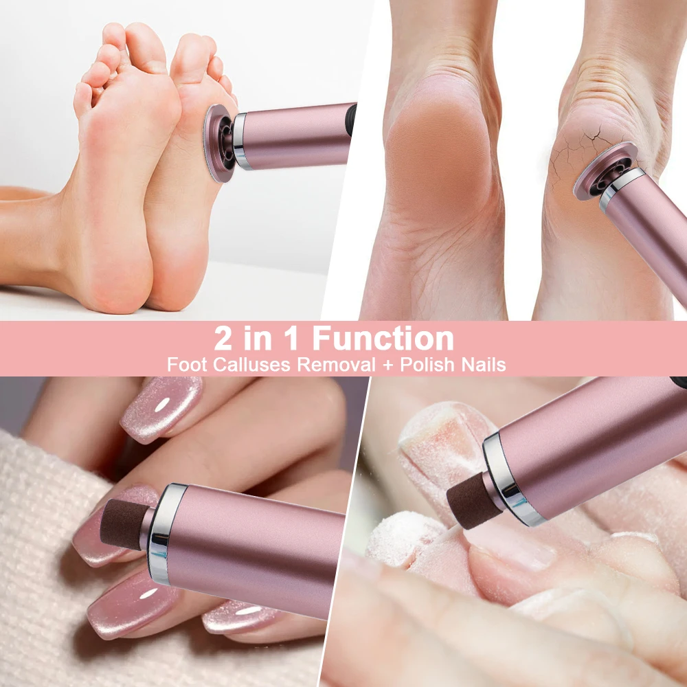 Wireless Electric Foot Callus Remover Grinder Rechargeable Pedicure Tool Dead Skin And Cuticle Removal with Replacement Sand