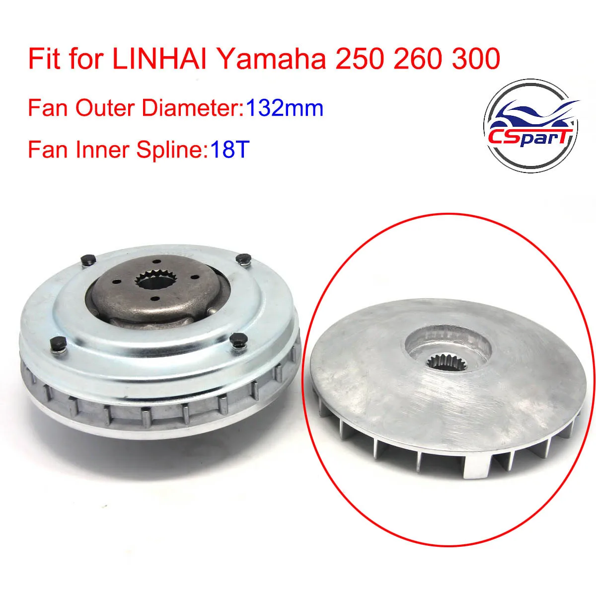 132MM 18T CVT debriyaj varator Fan 250 257 260 300 Linhai Buyang Xinyue YP250 VOG250 Roketa Turista Buggy ATV Scooter