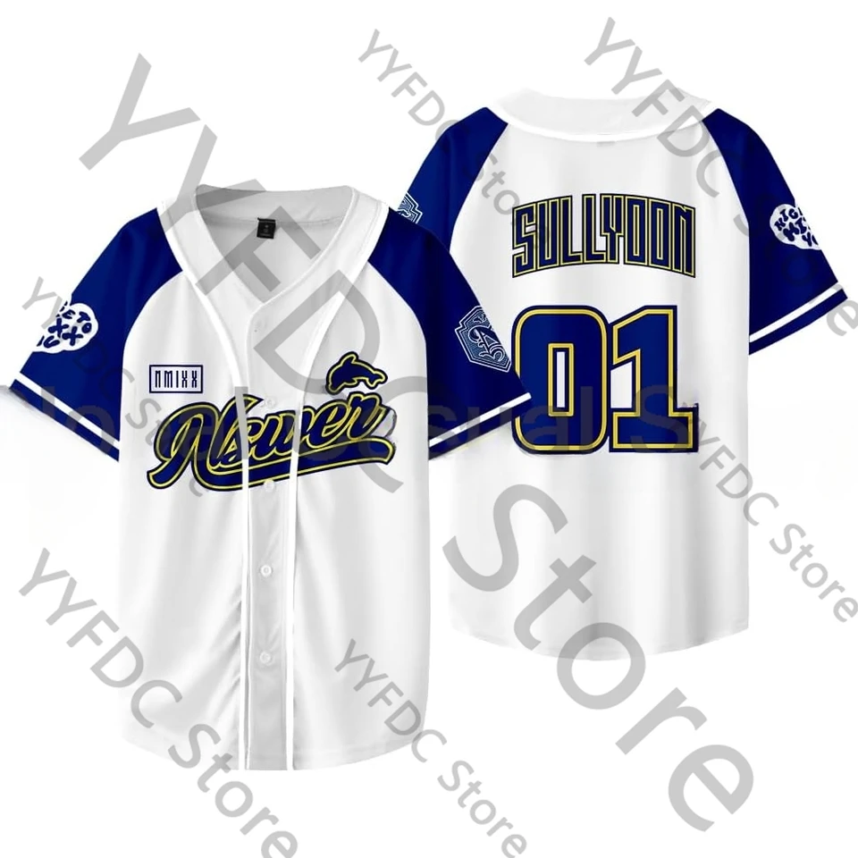 NMIXX Baseball Jersey T shirt Kpop Women Men MIXX UNIVERSITY LILY