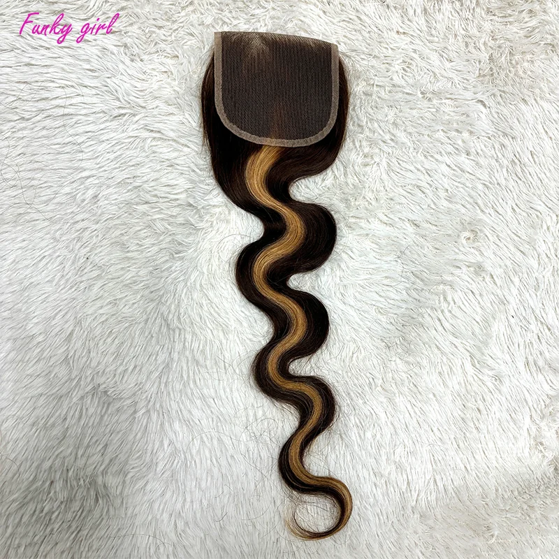 Highlight Body Wave Lace Closure 13x4 Lace Front Swiss Transparent Lace 100% Real Brizilian Human Hair Healthy Ends Super Sale