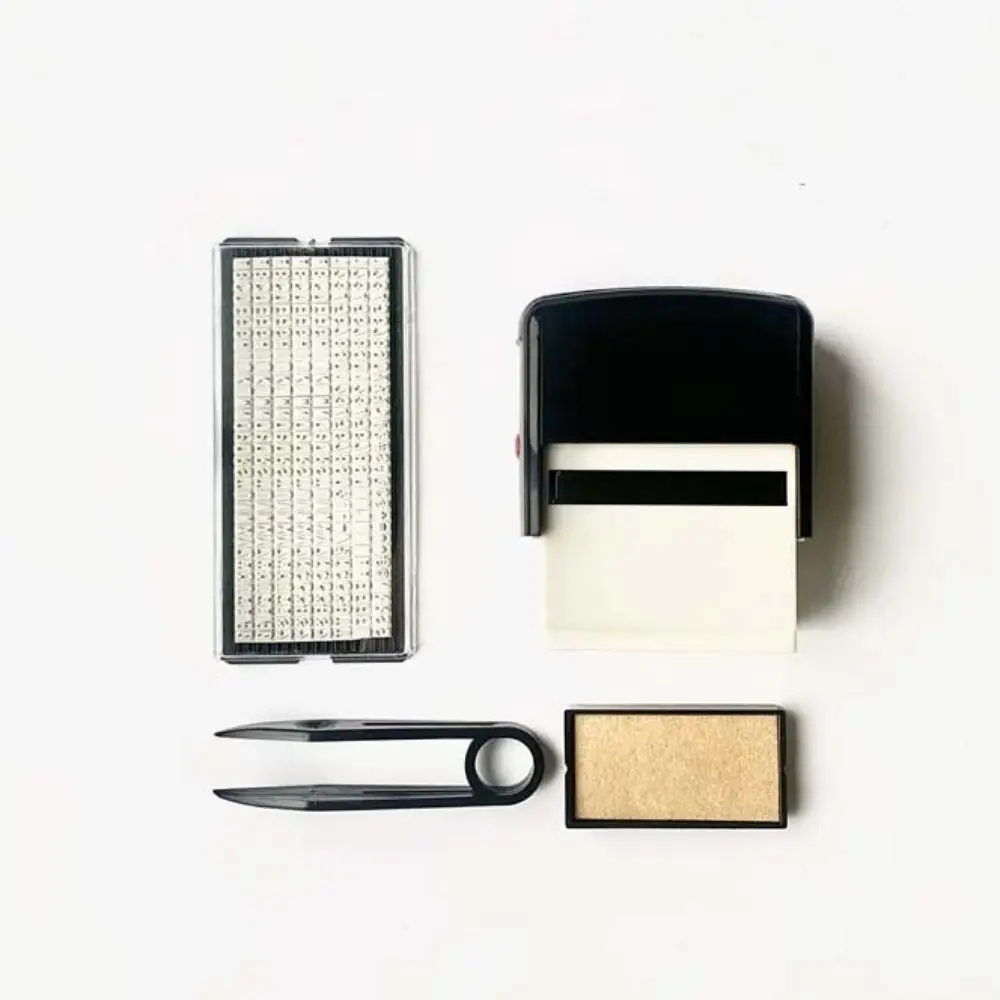 Business Address DIY Stamp Kit Alphabet Number With Tweezers Custom Personalized Stamp Name Letter Removable Rubber Stamp