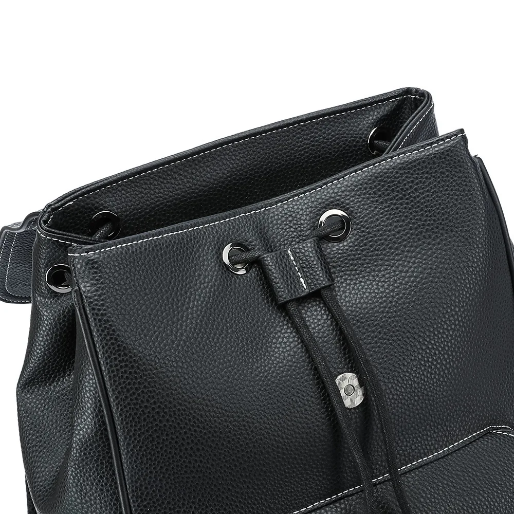 Neuer modischer Rucksack für Herren, luxuriöser Leder-Reiserucksack, Herrenrucksack mit großer Kapazität, Laptoptasche mit Klappe, Schnür-Rucksack, Schülerrucksack. – Detail 14