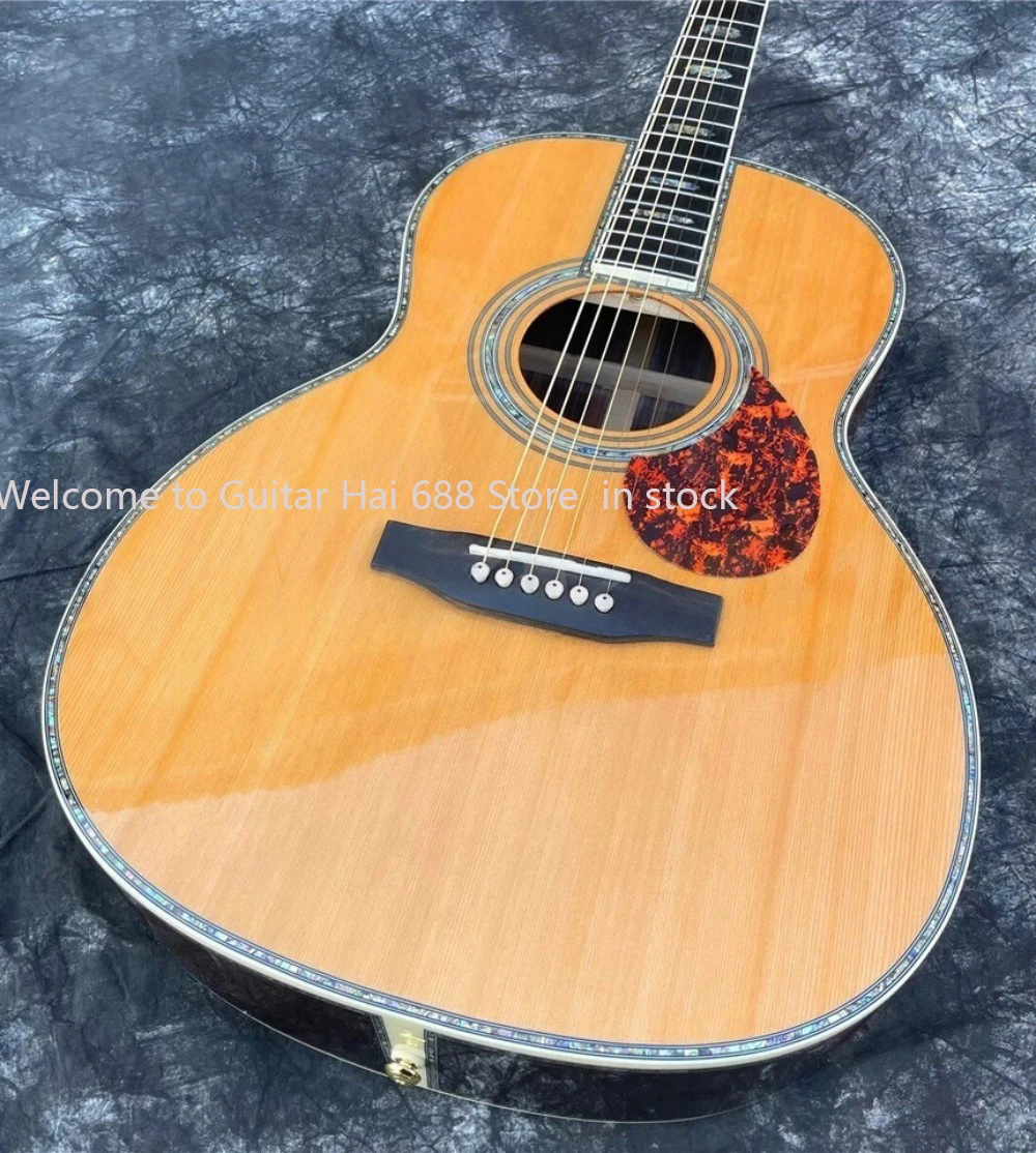 

Акустическая гитара Custom 39 дюймов, тип OOO, из цельного кедра, с накладкой на гриф из абалона и эбенового дерева