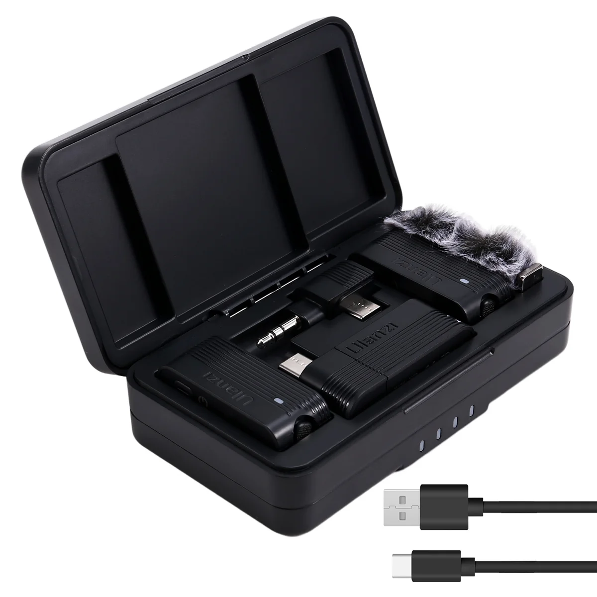 Micrófono Lavalier inalámbrico A100 para entrevistas en la calle Grabación de música para cámaras de teléfonos inteligentes