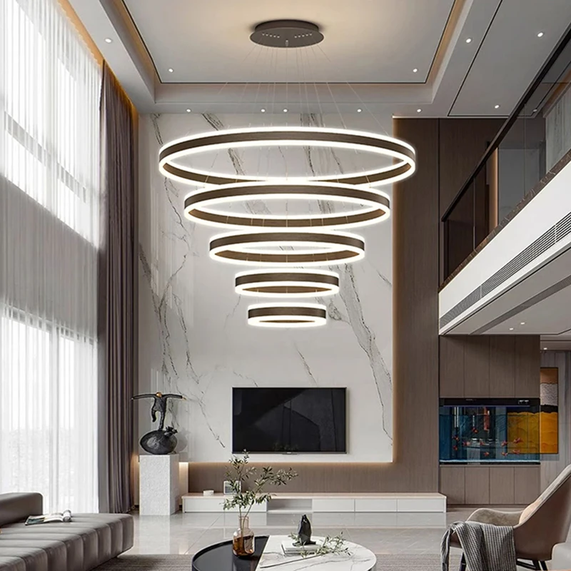 

Современные светодиодные светильники для дома, подвесные лампы для лестниц, люстры для гостиной, подвесные светильники для внутреннего освещения.