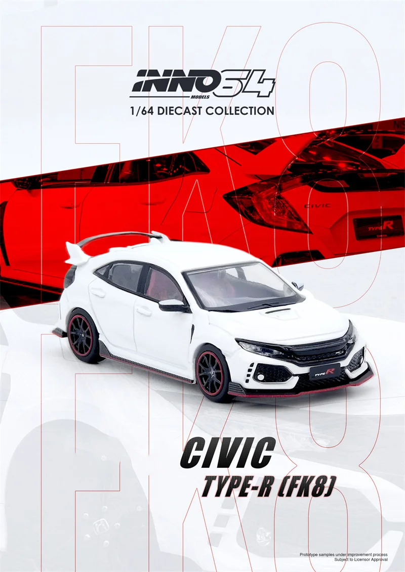 

INNO64 1:64 TYPE-R (FK8) White Diecast Model Car Gift