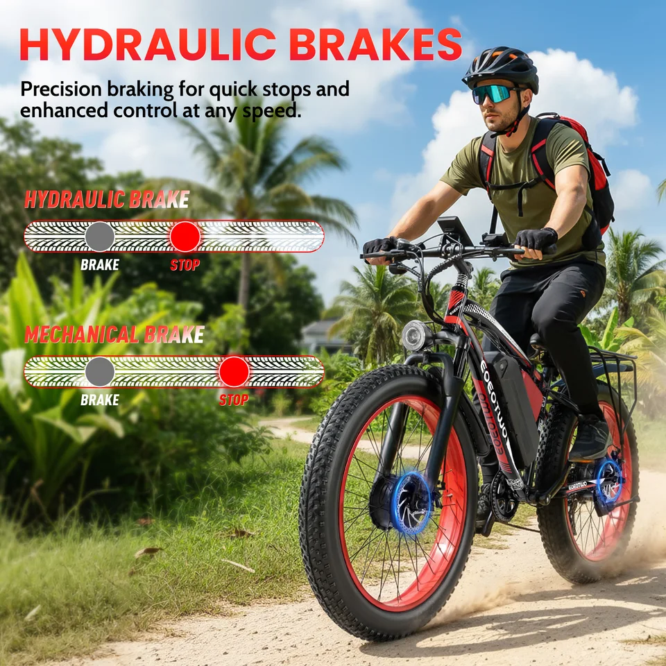 3000W Electric Bike 48V 23Ah Battery 26" 4.0 Fat Tire Ebike 40MPH High Speed Mountain Bicycle Off-Road Snow Bike for Adults image 5