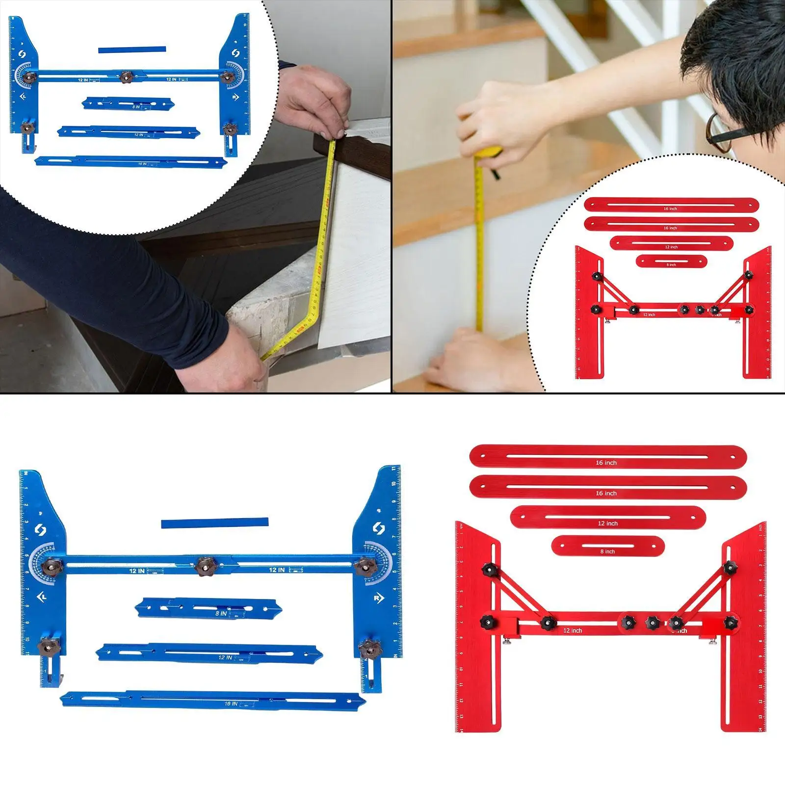 

Stair Tread Template Tool Shelf Layout Ruler for Cabinets Floor Angles Riser