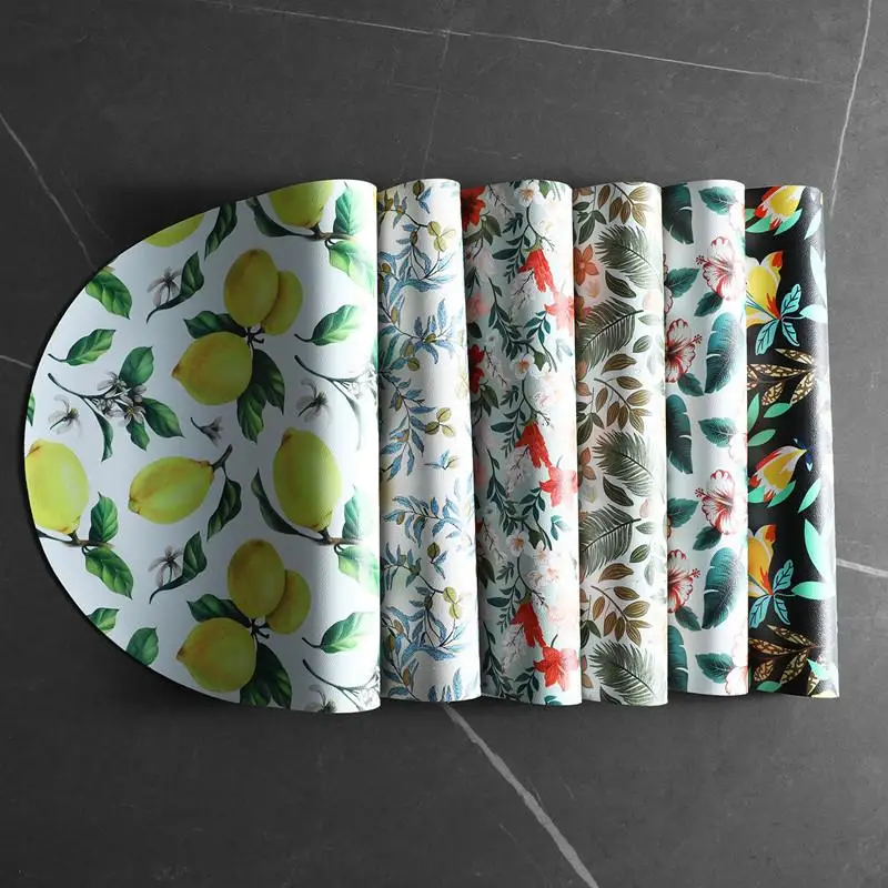 New Sale Nordic Style Prints PU Leather Placemat Waterproof And Oil-Proof Table Mats Western Restaurant Heat-Insulating Mats