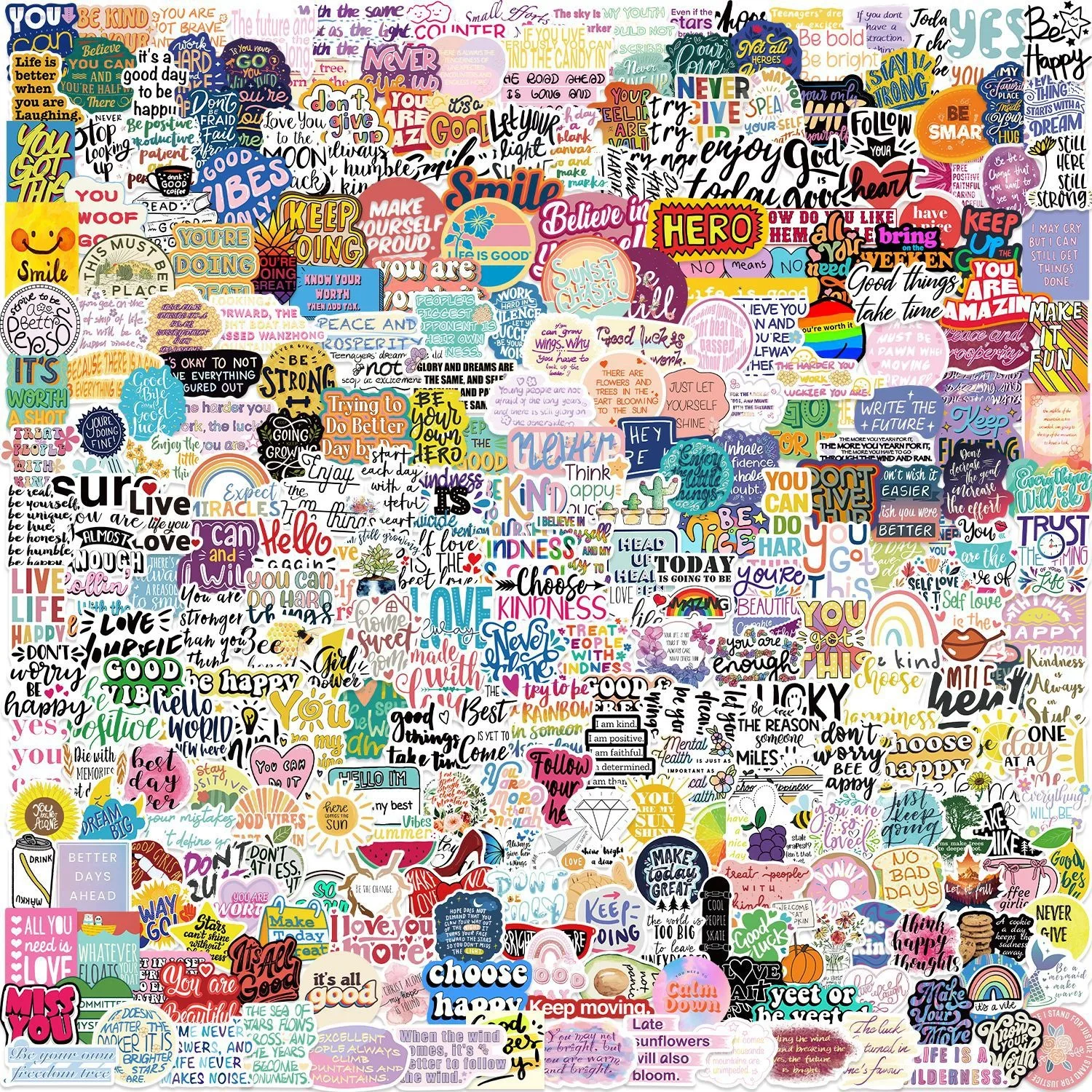 312PCS Positive Affirmation Stickers Decals Luggage Suitcase Bike Phone Sticker Self affirmation Encouragement Slogans Sticker
