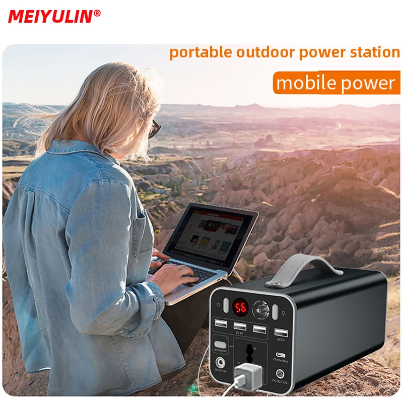 180W 220V Portable Power Bank Station 45000mAh Solar Generator USB C PD65W AC DC Fast Charging Spare Battery for Outdoor Camping