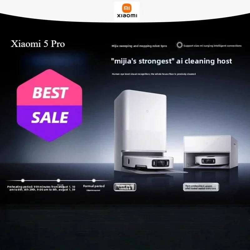 2025 Xiaomi Mijia Robot 5pro Latest Smart Sweeping and Mopping Machine Intelligent Cleaner