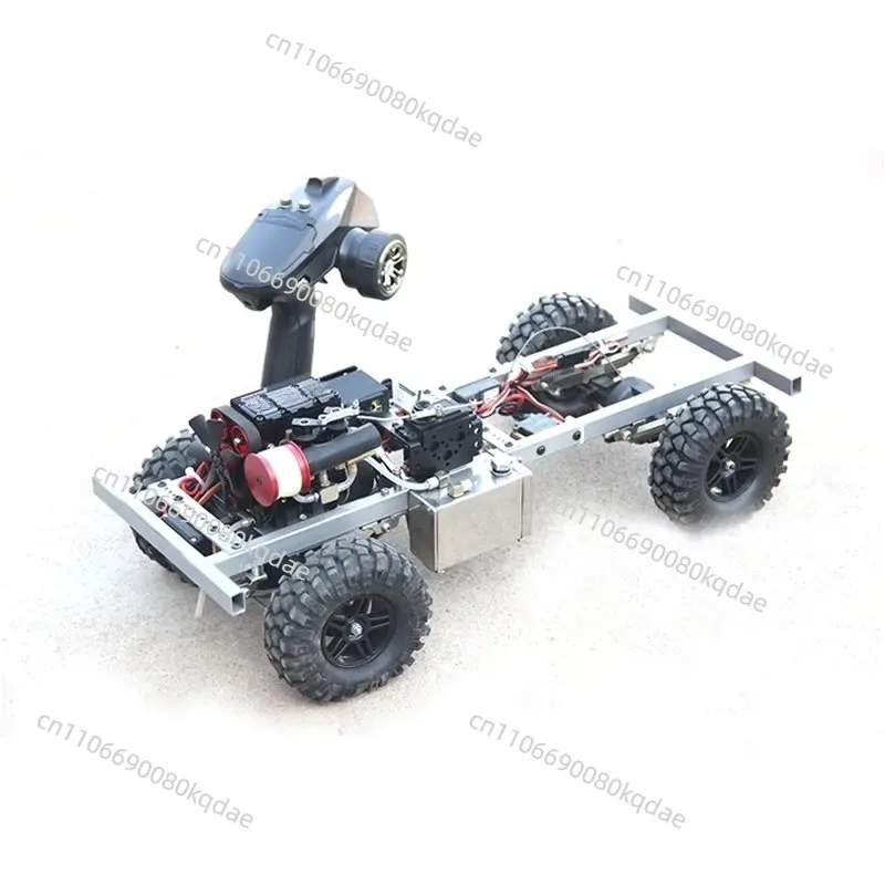 Two‑Cylinder 4‑Wheel‑Drive Fuel Model Chassis With Gearbox & Electric Start,Complete Experimental Assembly Frame Hardware Unit