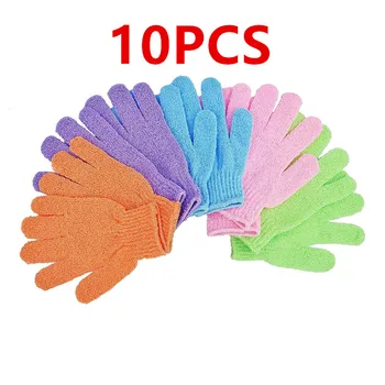 8/10 Pieces Exfoliating Bath Gloves Double Sided Bath Gloves for Beauty Spa Massage Skin Shower Scrubber Bathing Accessories