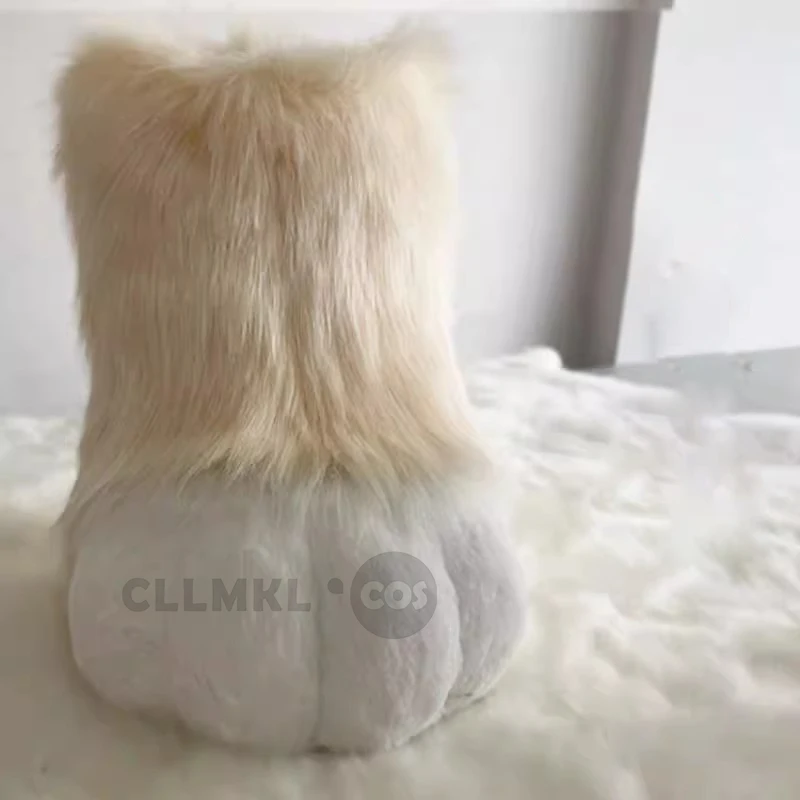 Fofo kig fursuit cosplay pata sapatos peludo fursuit cosplay rubbit botas de gato bonito animal mangá festa cos traje desempenho prop