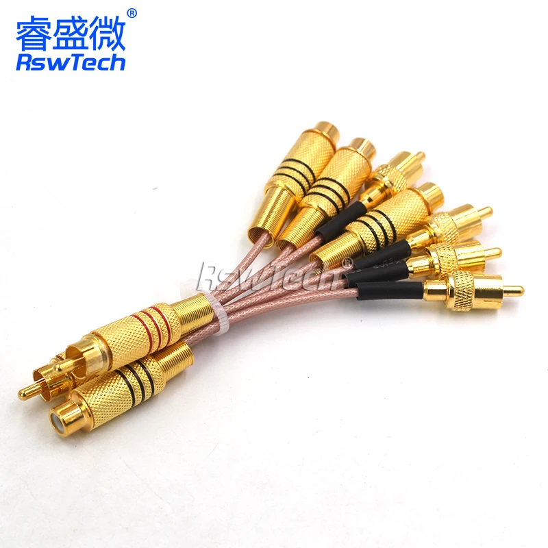 RCA to RCA Lotus male to female connection cable RCA one to two / one to three AV video amplifier audio extension cable