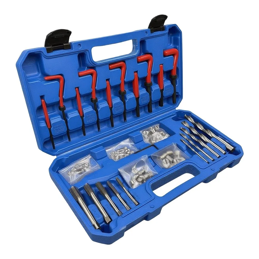 Metric Thread Repair Tool Kit 131 Components Including M5 M6 M8 Inserts Taps Dies 135 Degree Drill Bits and Break-Off Tools