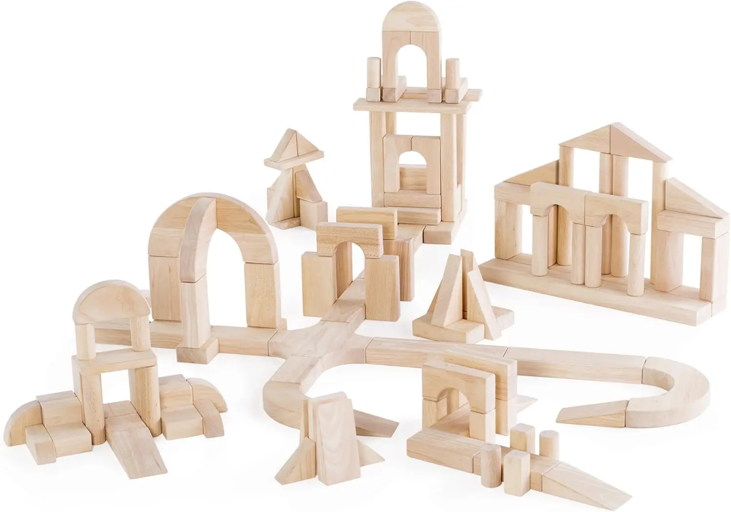 

Unit Blocks Set D - 135 Piece Set: STEM Educational Creative Construction Toy for Toddlers, Wooden Block Play Building Set