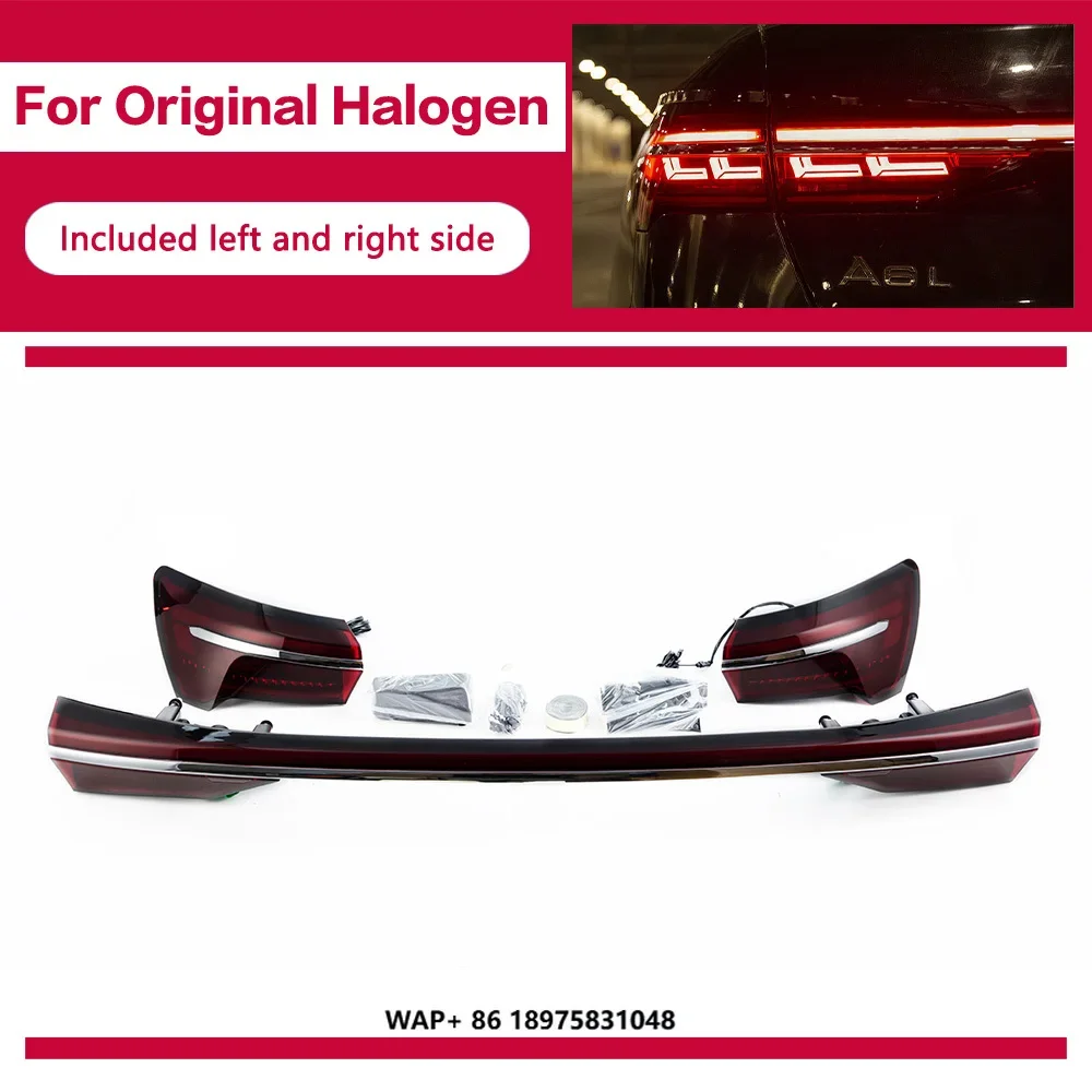 2019-2022 Dynamic Signal Tail Light Rear Stop Brake Reverse Accessories Car Lights forAudi Led Tail Lamp A6l C8 Design