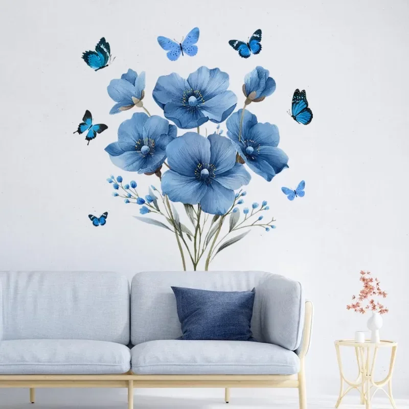 1pcs 30-40cm Flower Butterdly Wall Art Decoration Home Background Simple Self-adhesive Waterproof Wall Stickers for Kids Room