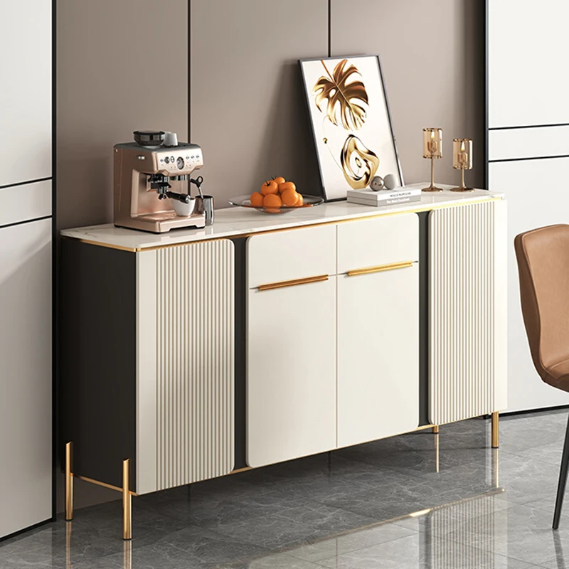 خزانة بيضاء فاخرة بأدراج أنيقة وخزائن غرفة المعيشة الفاخرة بتصميم جمالي إيطالي أثاث صالون التلفزيون Meuble #3