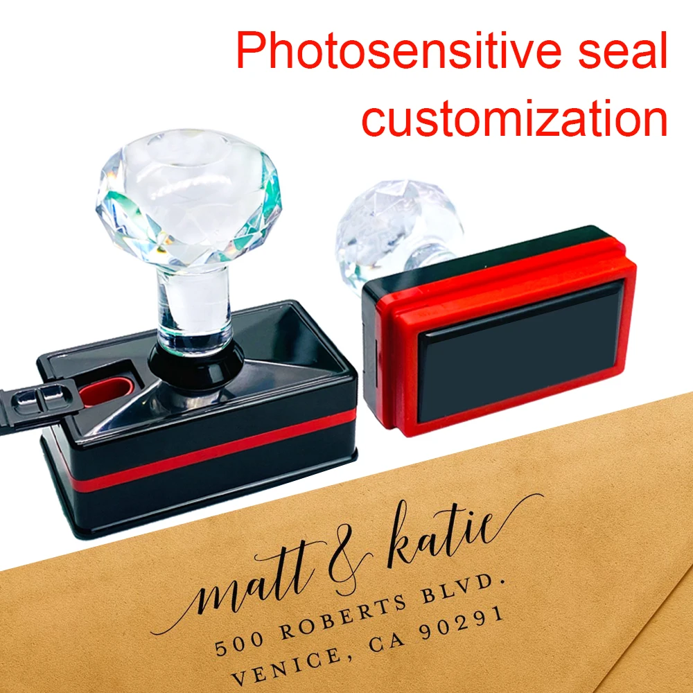 Personalized Logo and Text Self-Inking Stamps Customized Personal Design Company Logo Customized Photosensitive Seal Ink Stamps