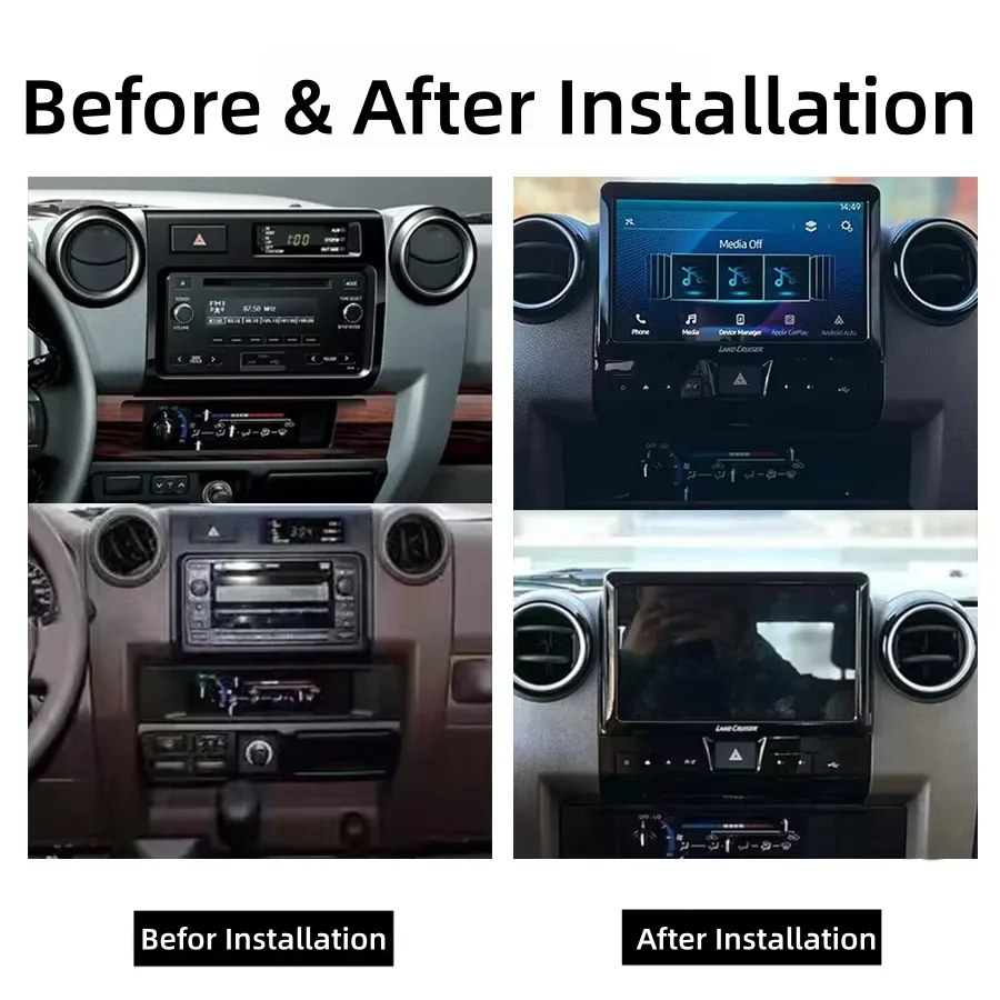 QLED Auto Android 13 Car Radio Wireless Carplay Bluetooth 256Gb Navigation GPS For Toyota Land Cruiser LC70 LC76 LC75 2007-2024