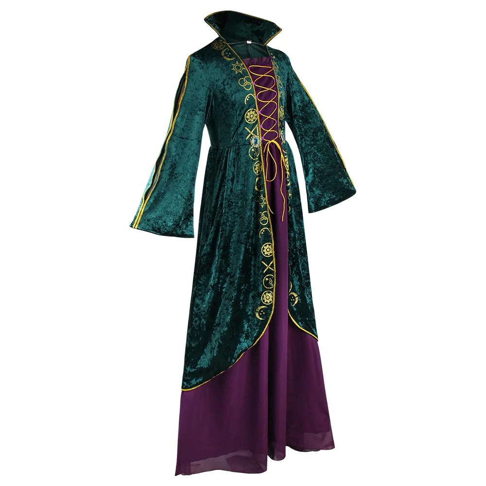 Kids Adult Hocus Costume Winifred Sanderson Cosplay Costume Dress Outfit Uniform Halloween Carnival Suit