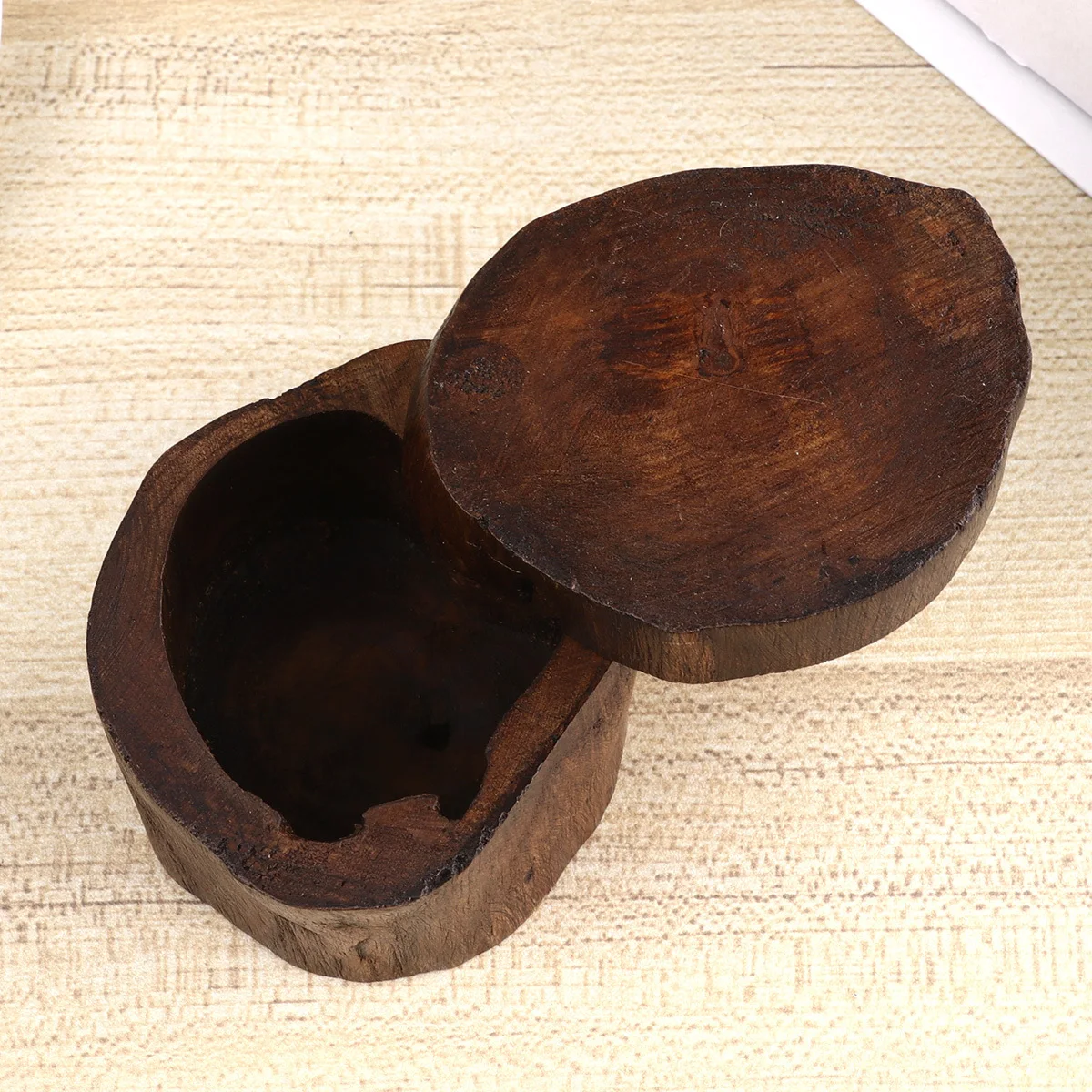 Chic Round Wood Jewelry Storage Box Retro Design Organizer for Bracelet Ring Earring Desktop Bedroom Dormitory Room Decorative