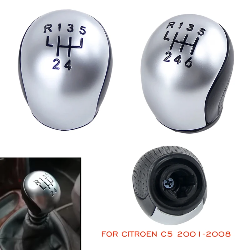 

For Citroen C5 2001-2008 Manual Transmission Hand 5/6 Speed Gear Shift Knob Gear Box Stick Pen Ball Car Interior Decoration